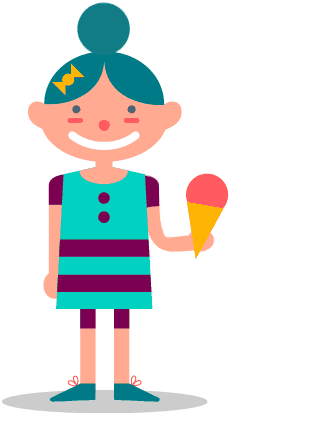 小女孩的冰淇淋掉在地上。